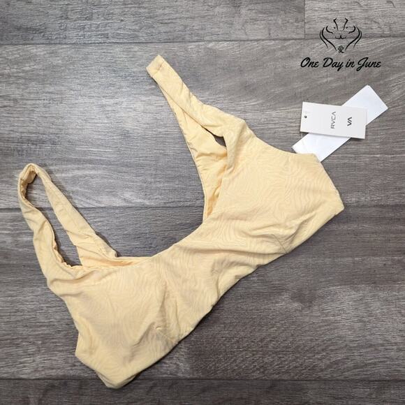 RVCA Run Wild Scoop Neck Bikini Top Size L - Picture 3 of 6